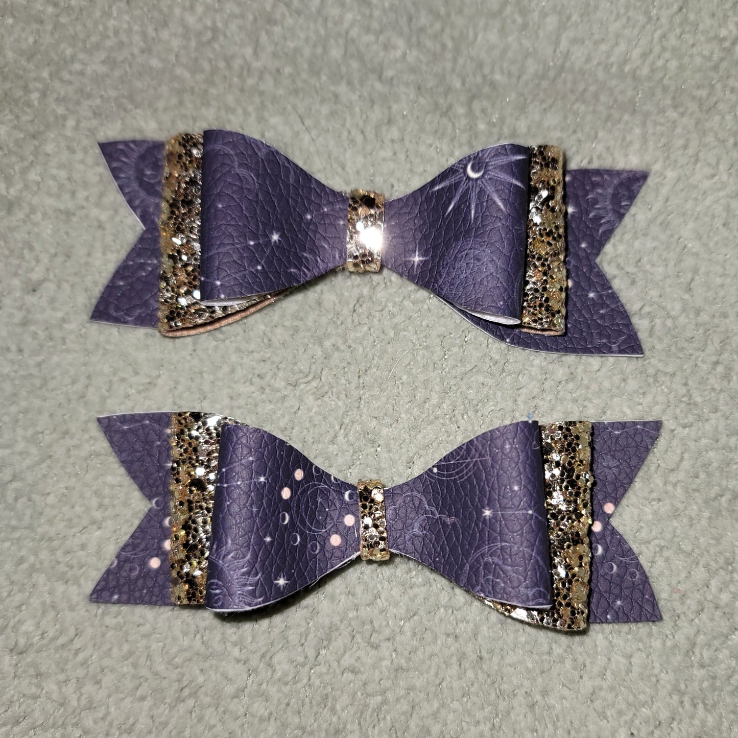 Gold Glitter & Celestial Small Bow Set