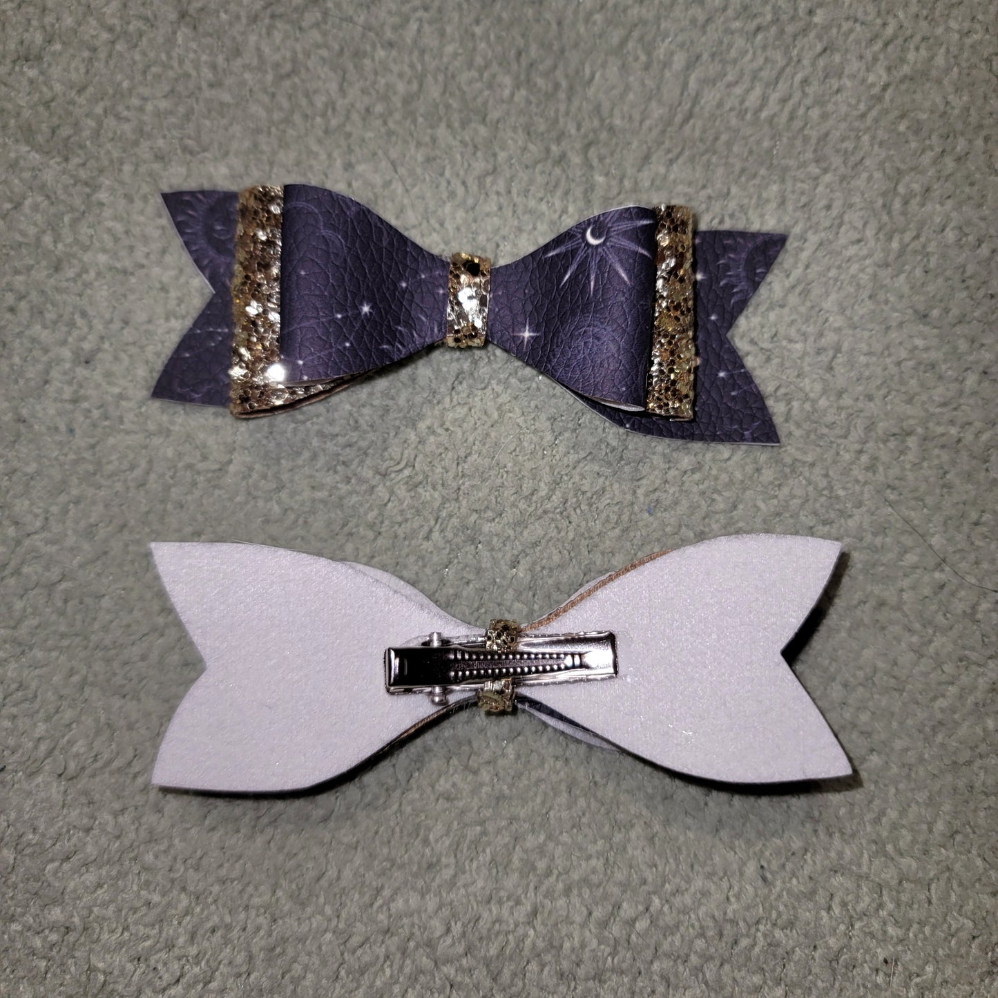 Gold Glitter & Celestial Small Bow Set
