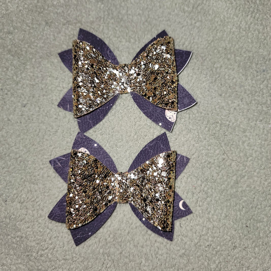 Gold Glitter & Celestial Olivia Bow Set