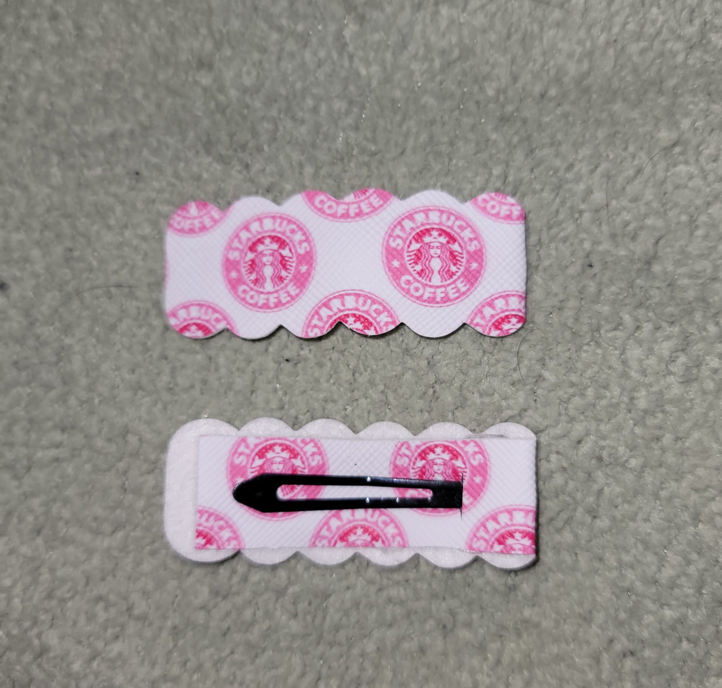 Pink Starbucks Snap Clip Set