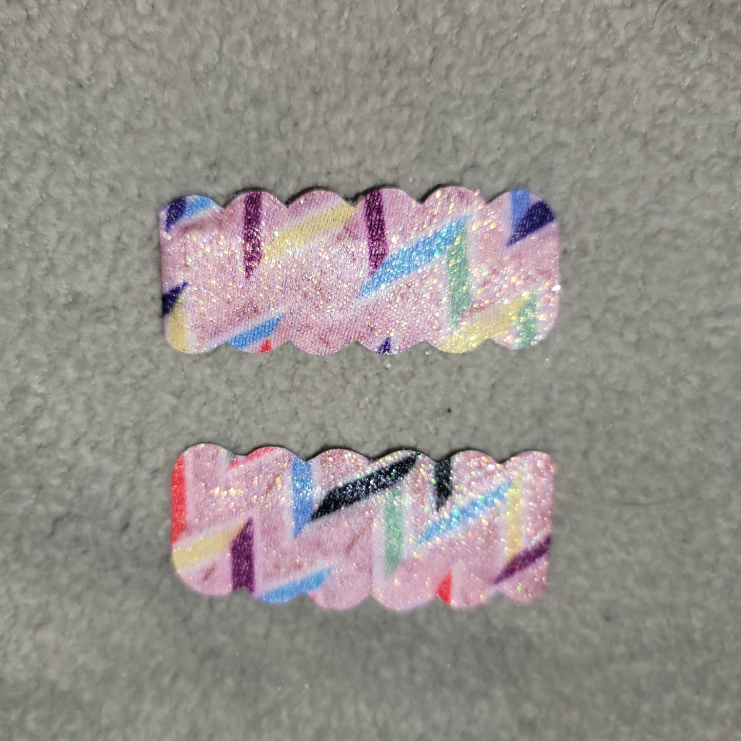 Multicolor Chevron Glitter Snap Clip Set