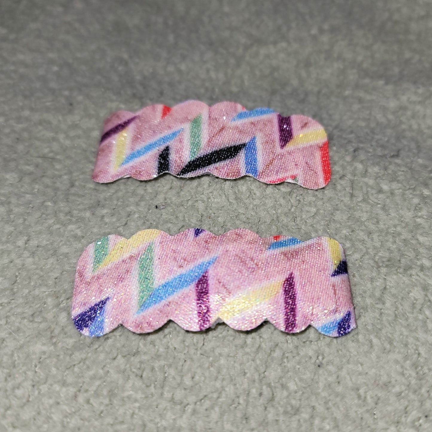 Multicolor Chevron Glitter Snap Clip Set