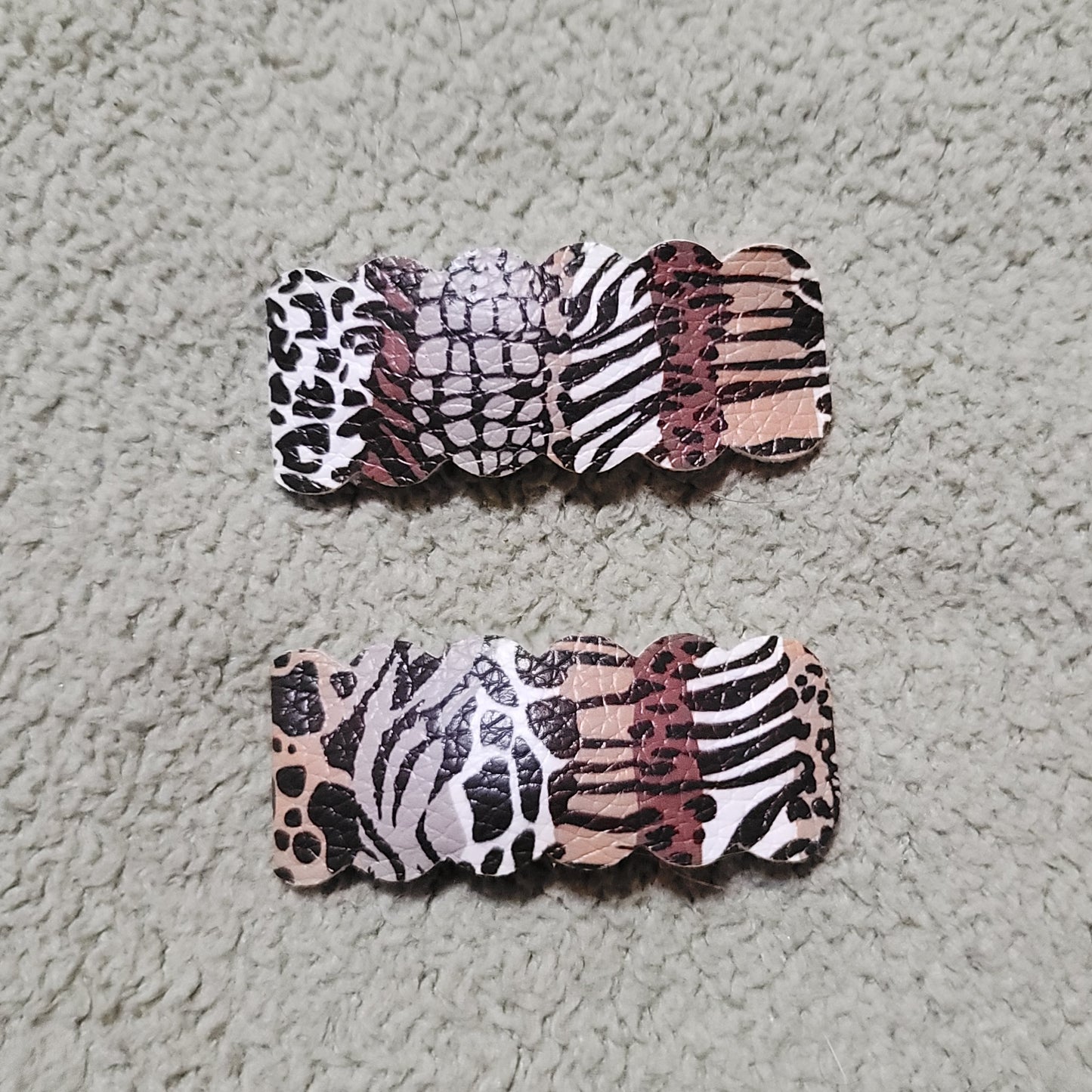 Animal Print Snap Clip Set