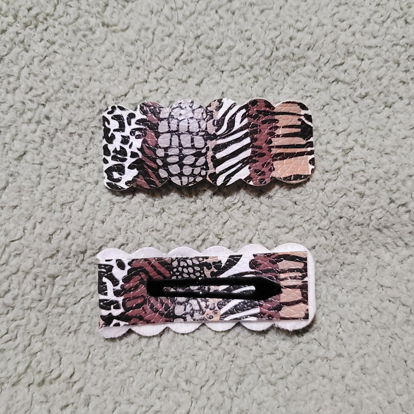 Animal Print Snap Clip Set