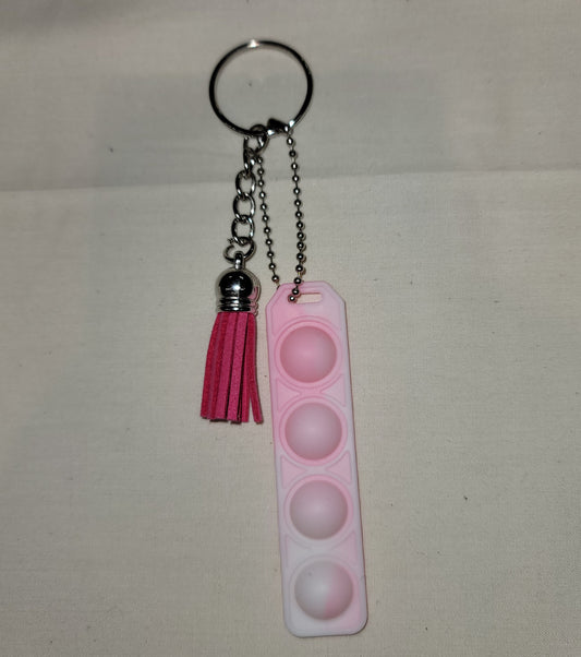 Pink & White Pop-it Keychain