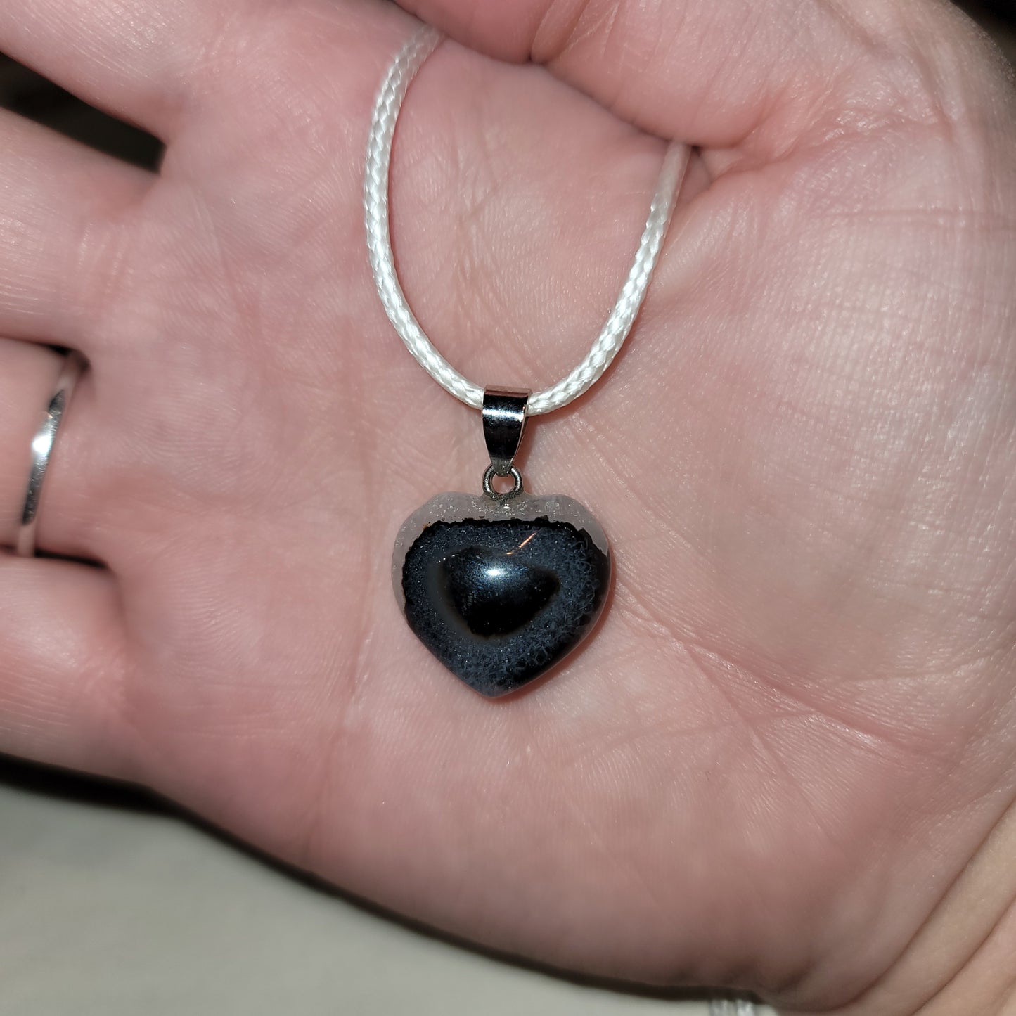 Black Sardonx Heart Necklace