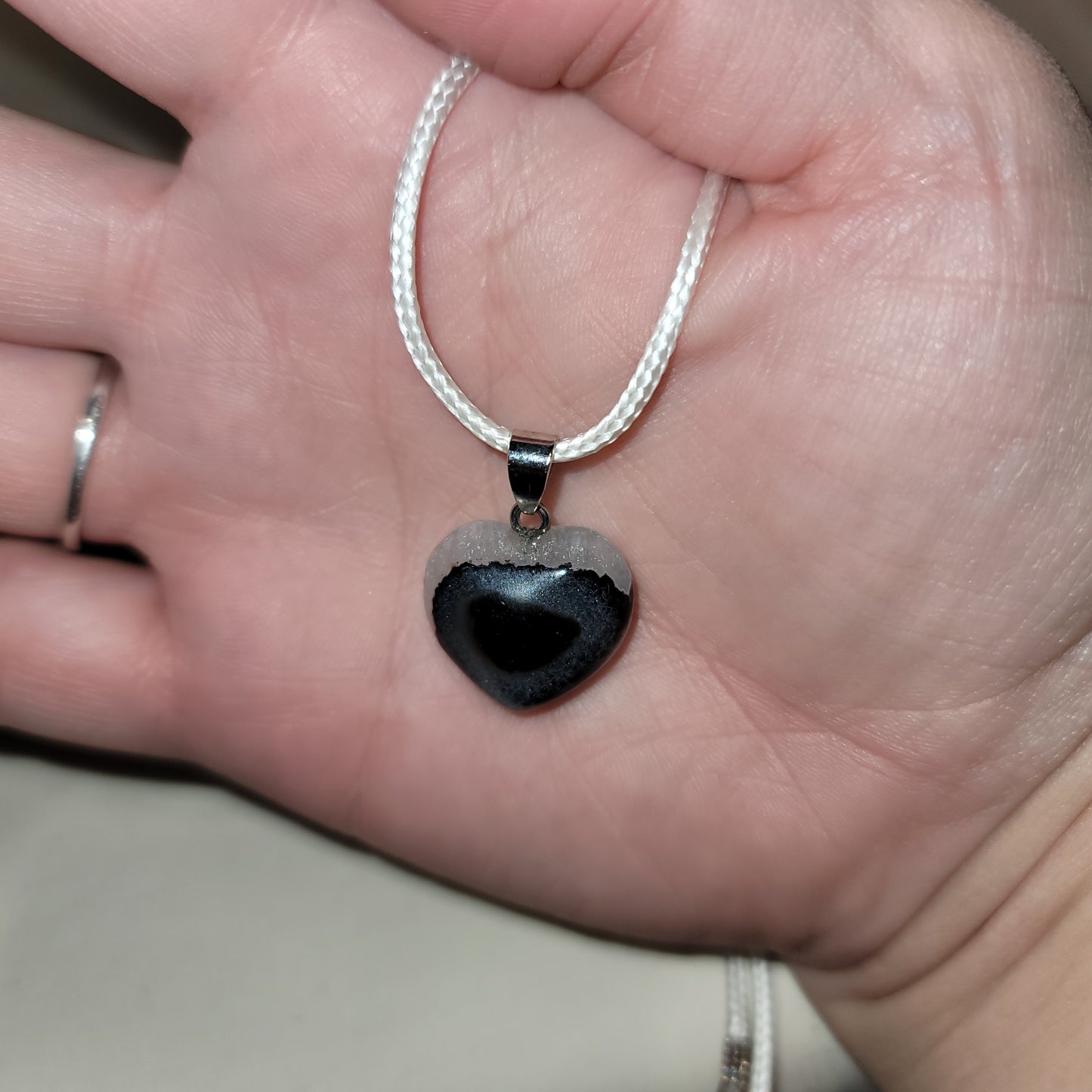 Black Sardonx Heart Necklace