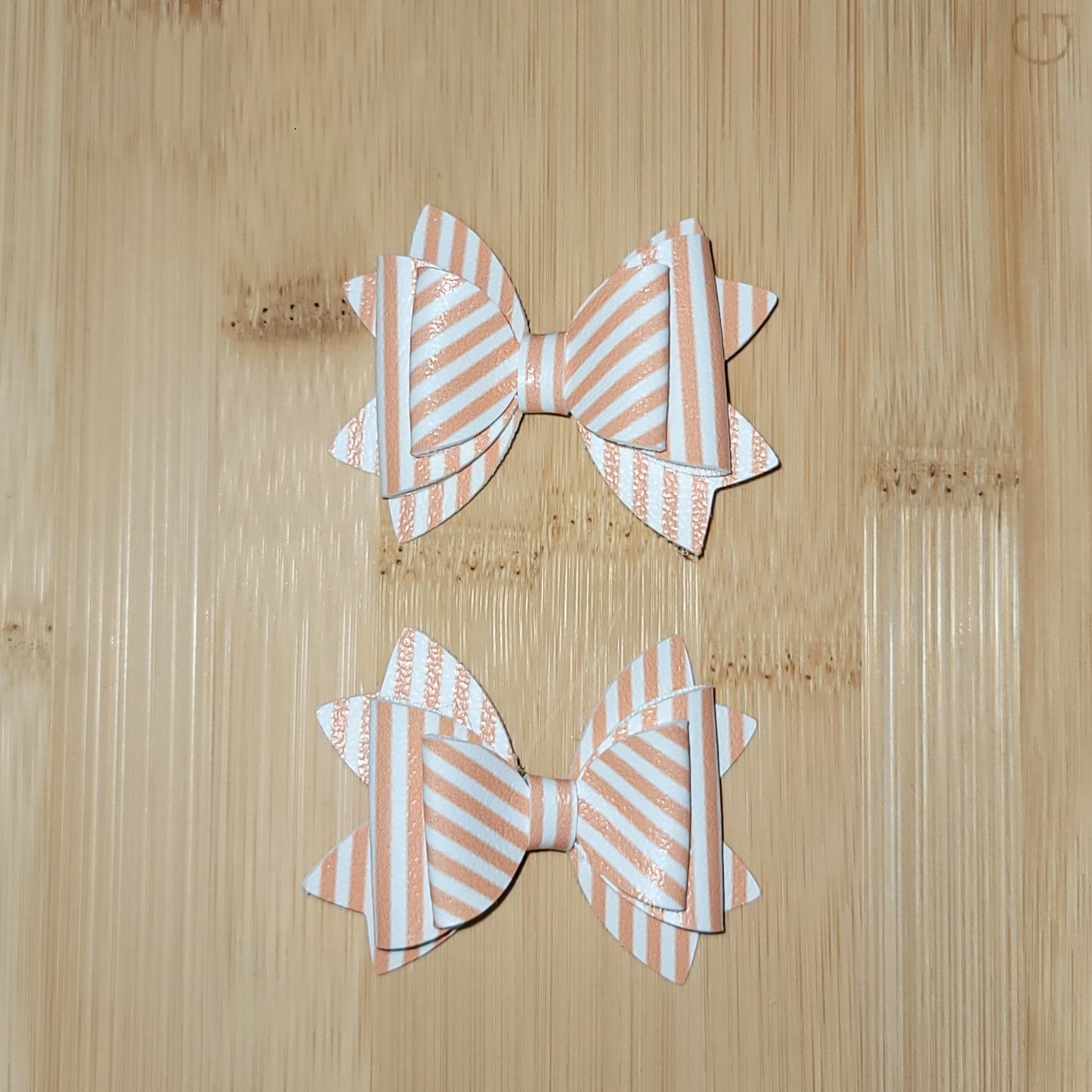 Orange & White Stripe Lou Lou Bow Set