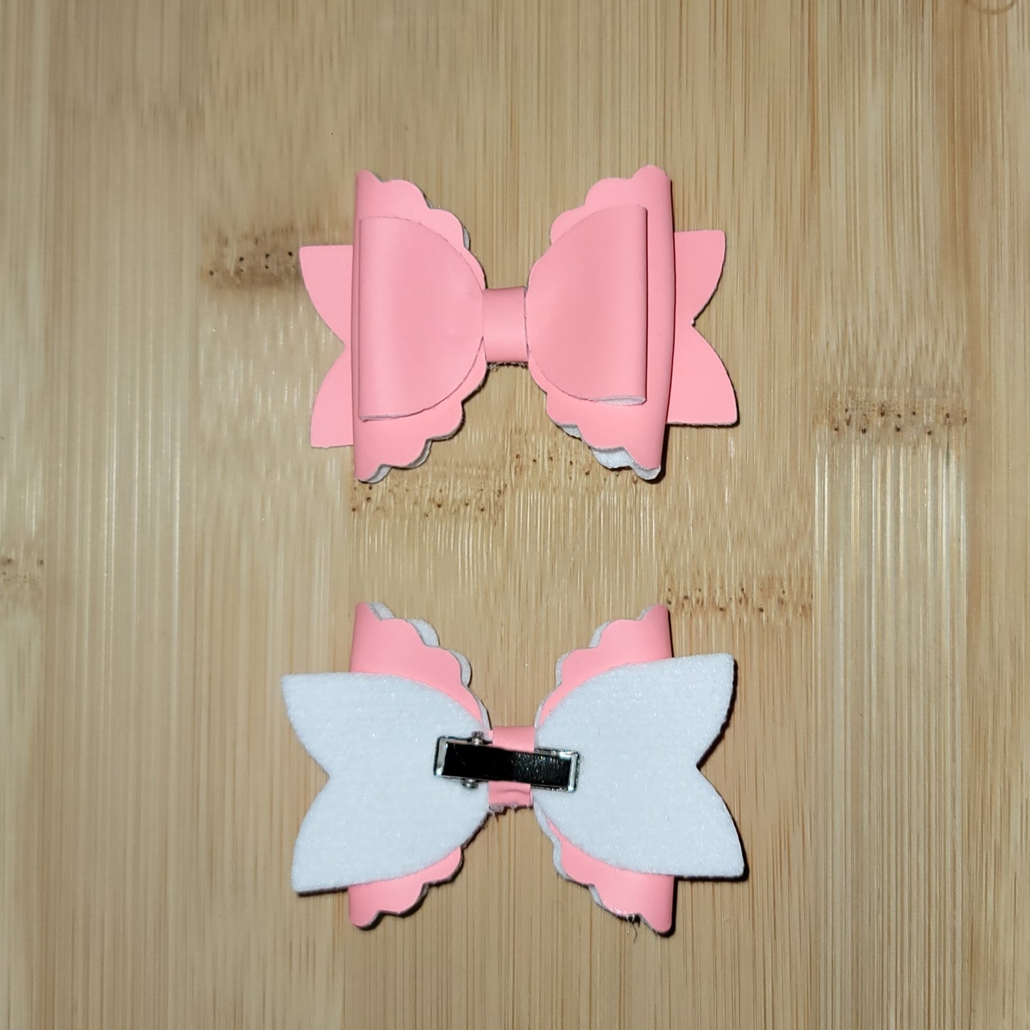 Neon Coral Piggy Bow Set