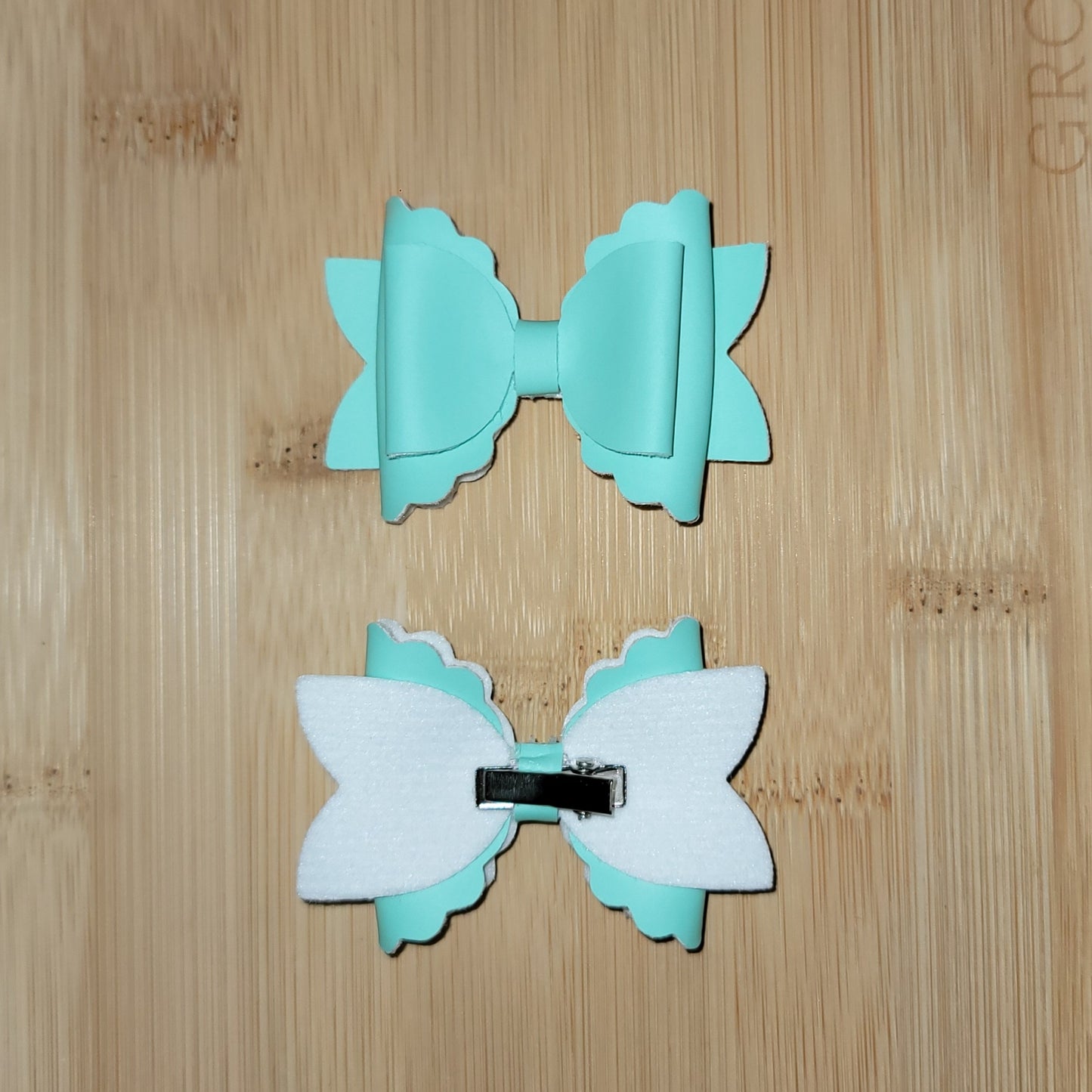 Pastel Blue Piggy Bow Set