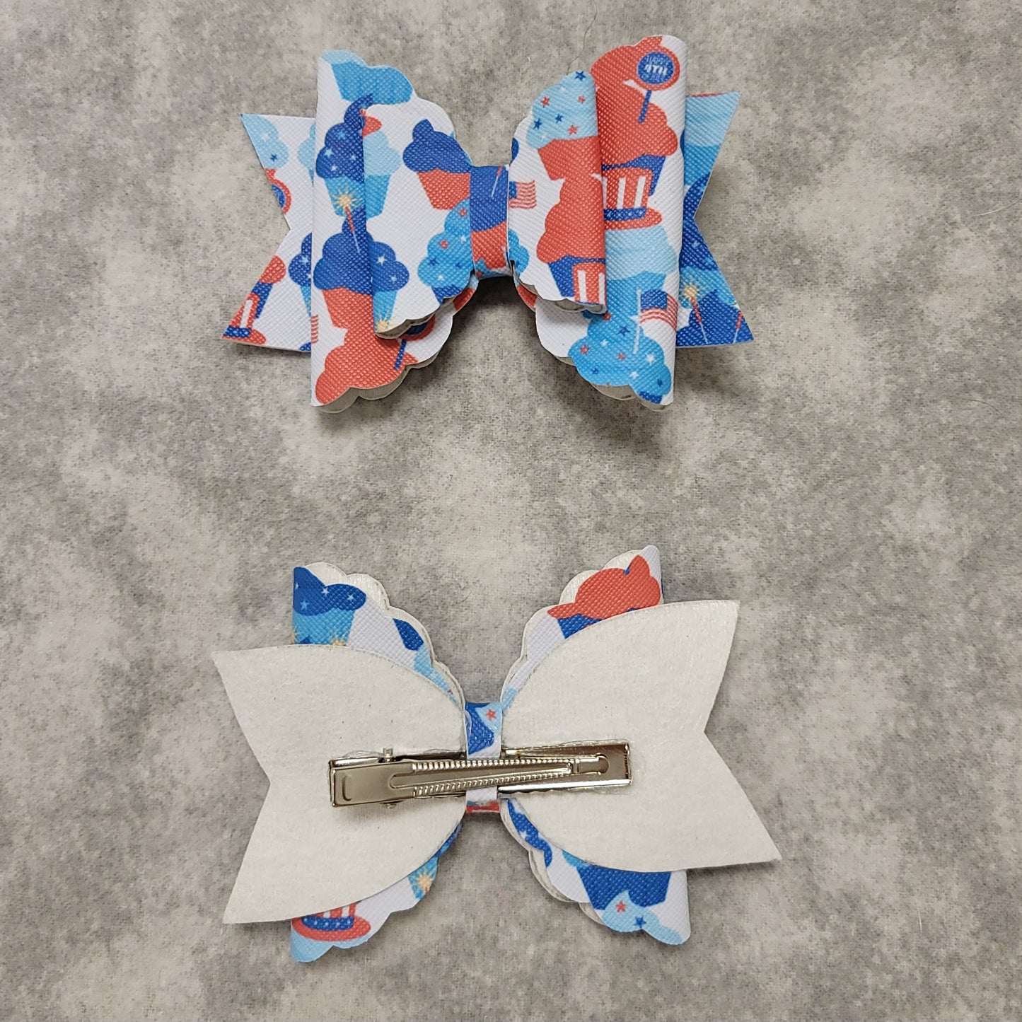 Red, White & Blue Cupcake Large Bow