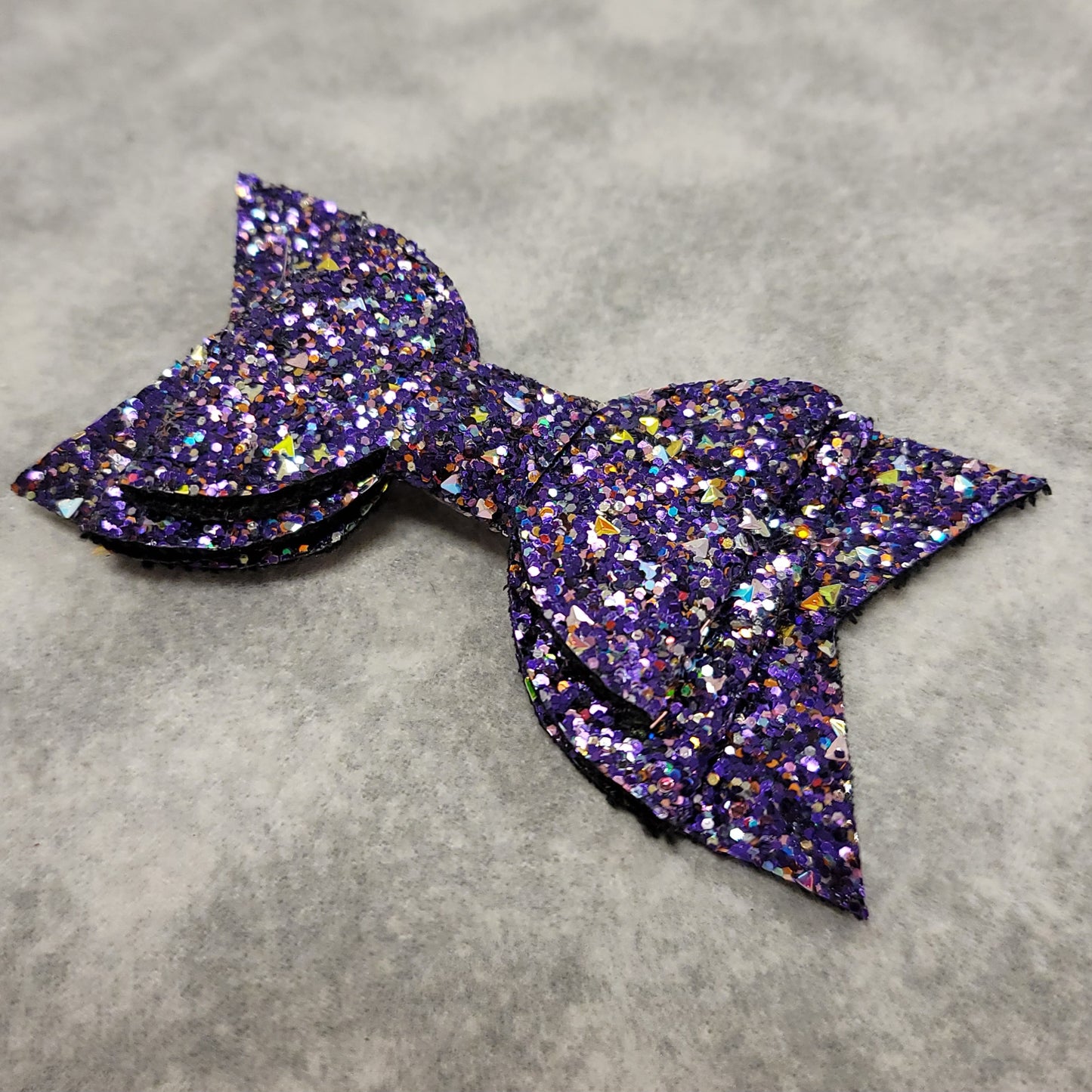 Dark Purple Multicolor Glitter Large Bow