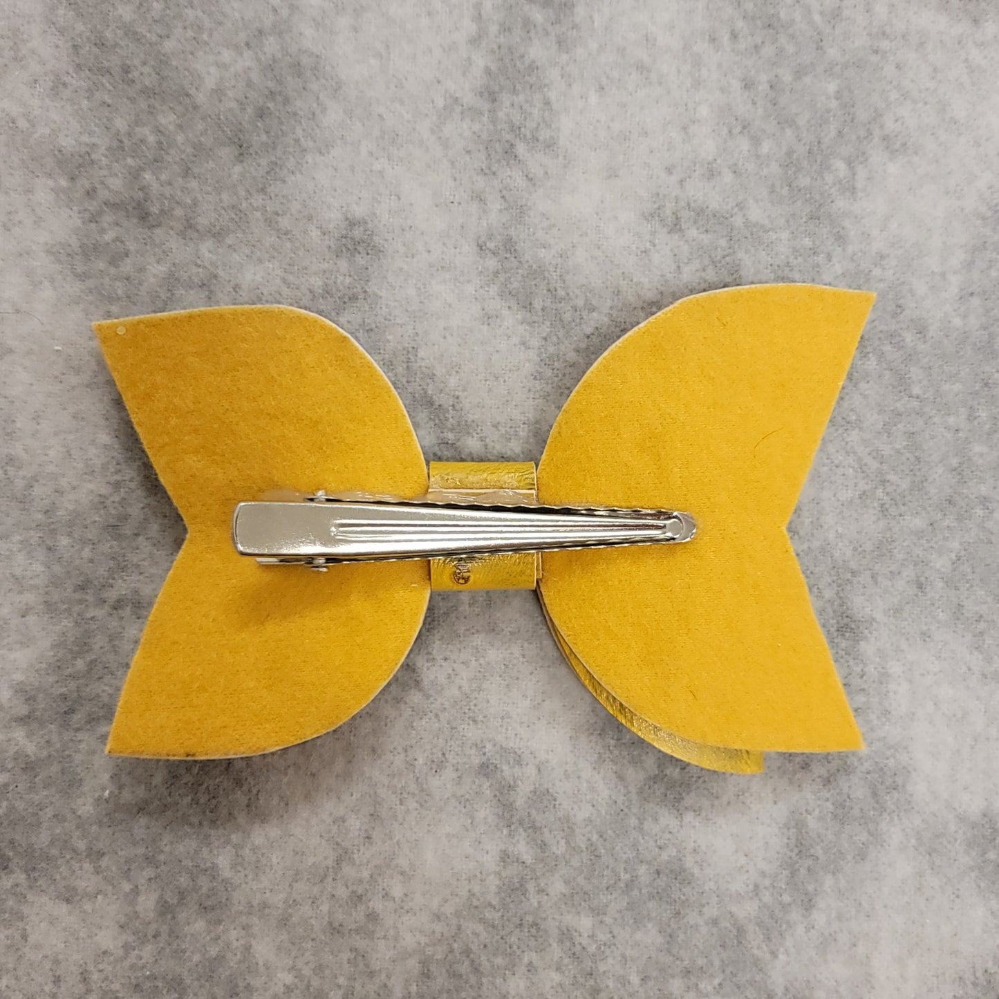 Mustard Ostrich Print Large Bow