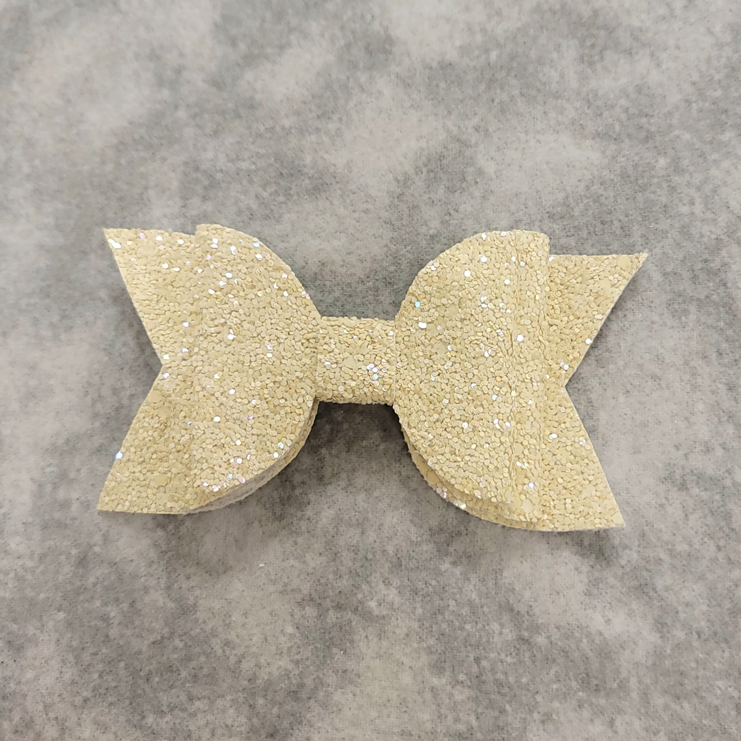 Cream Glitter Large Bow
