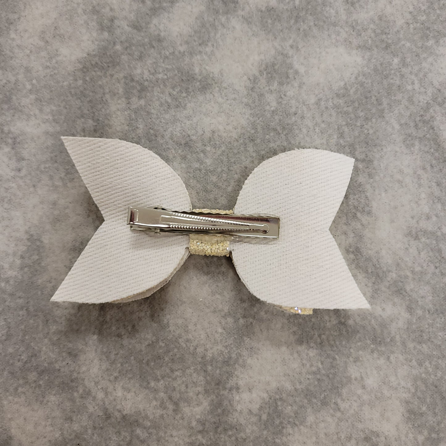 Cream Glitter Large Bow