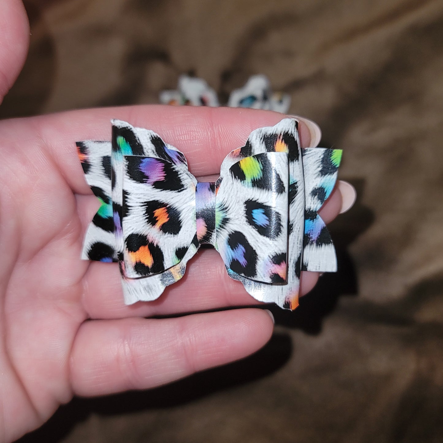 Rainbow Cheetah Print Lou Lou Bow Set
