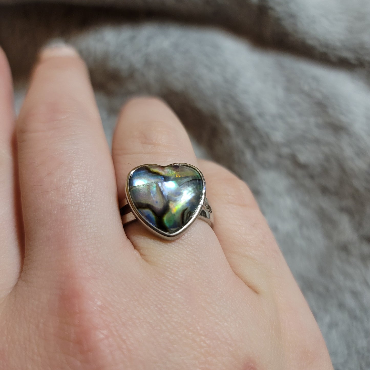 Abalone Shell Heart Ring