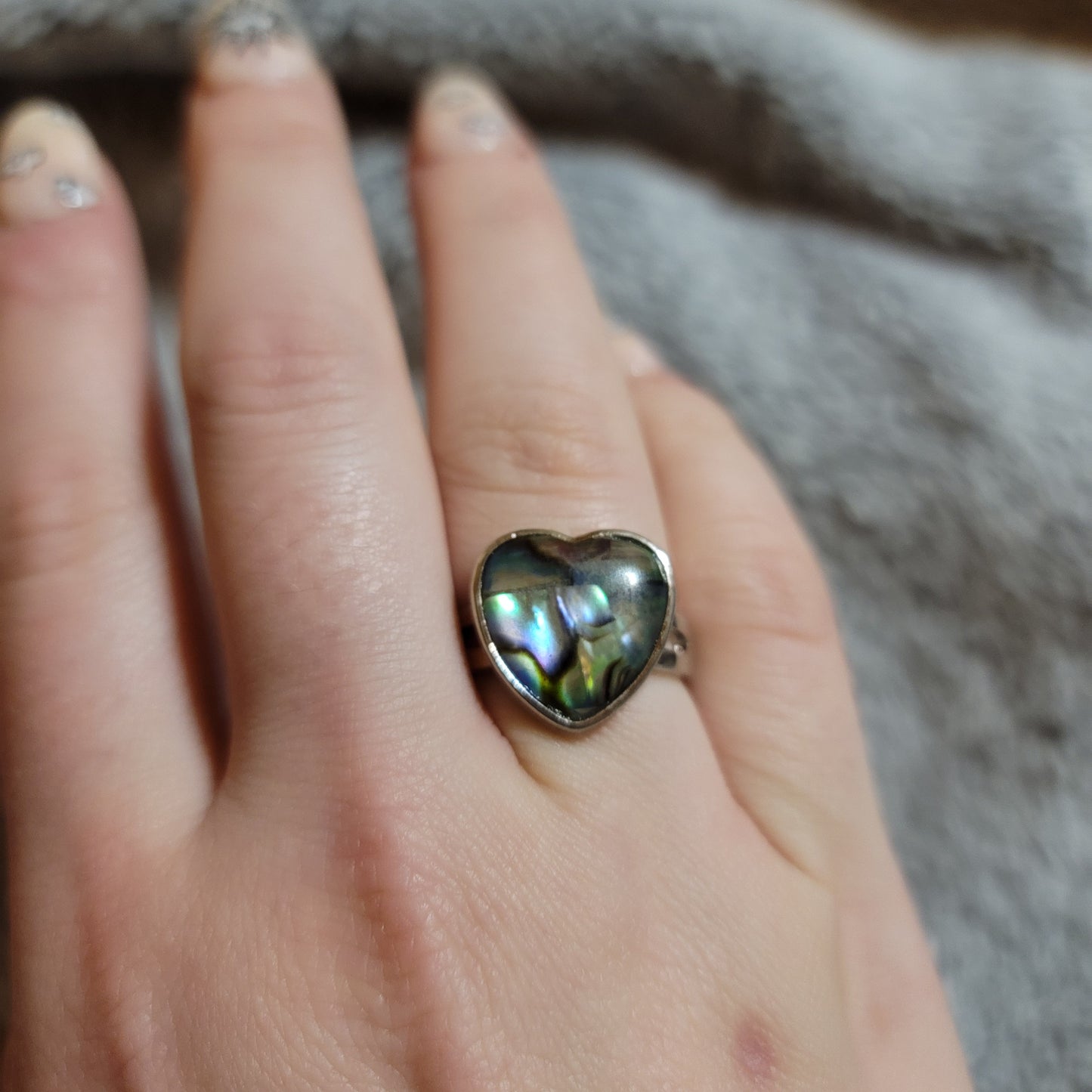 Abalone Shell Heart Ring