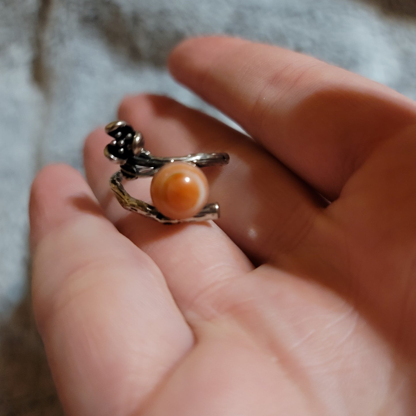 Carnelian Floral Ring