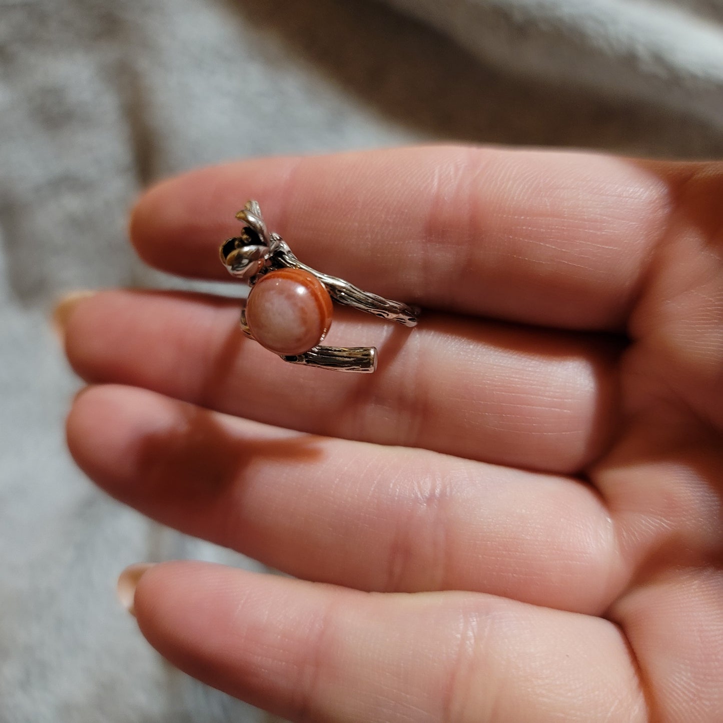 Carnelian Floral Ring