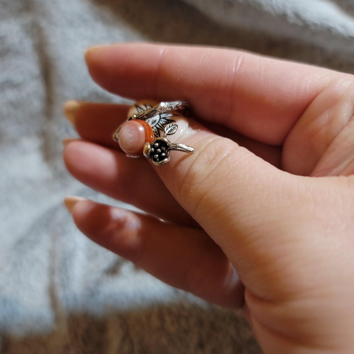 Carnelian Floral Ring