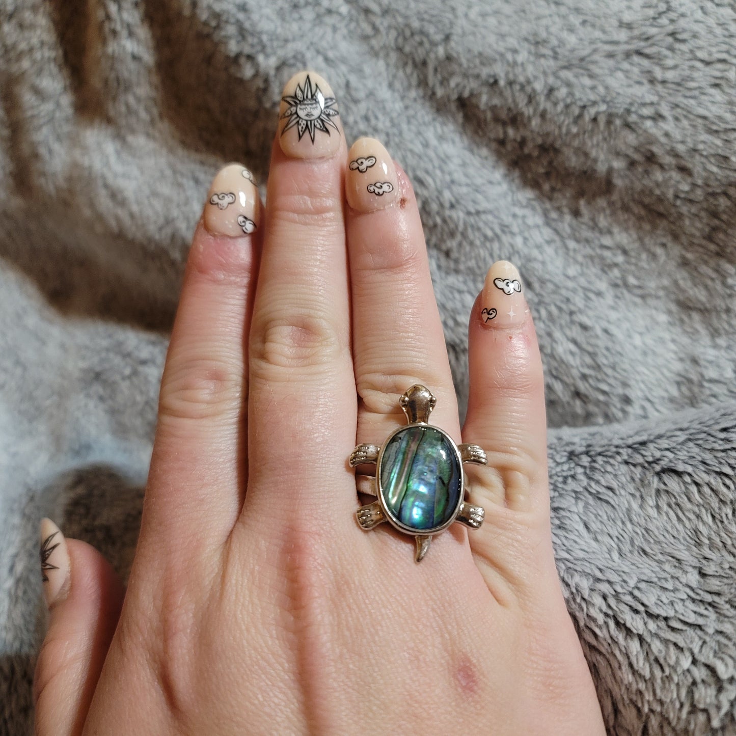 Abalone Shell Turtle Ring