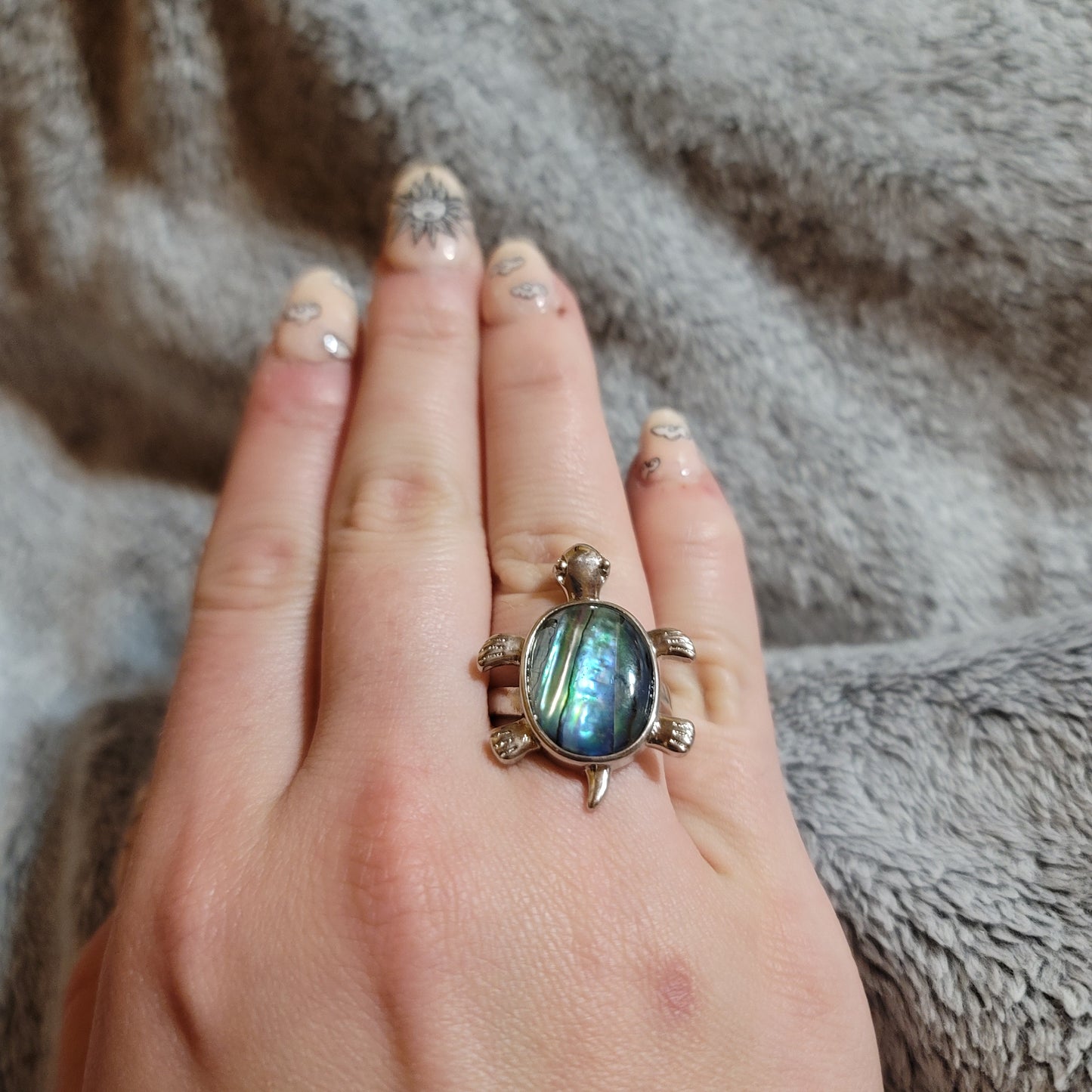 Abalone Shell Turtle Ring