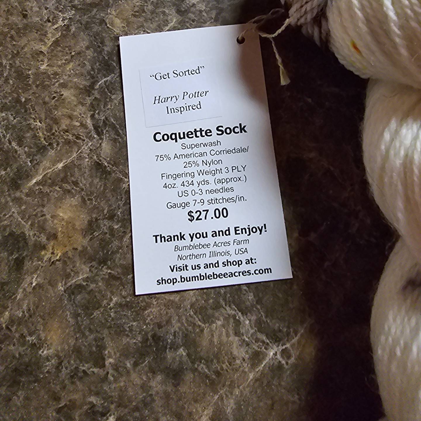 Bumblebee Acres Farms Sock Yarn