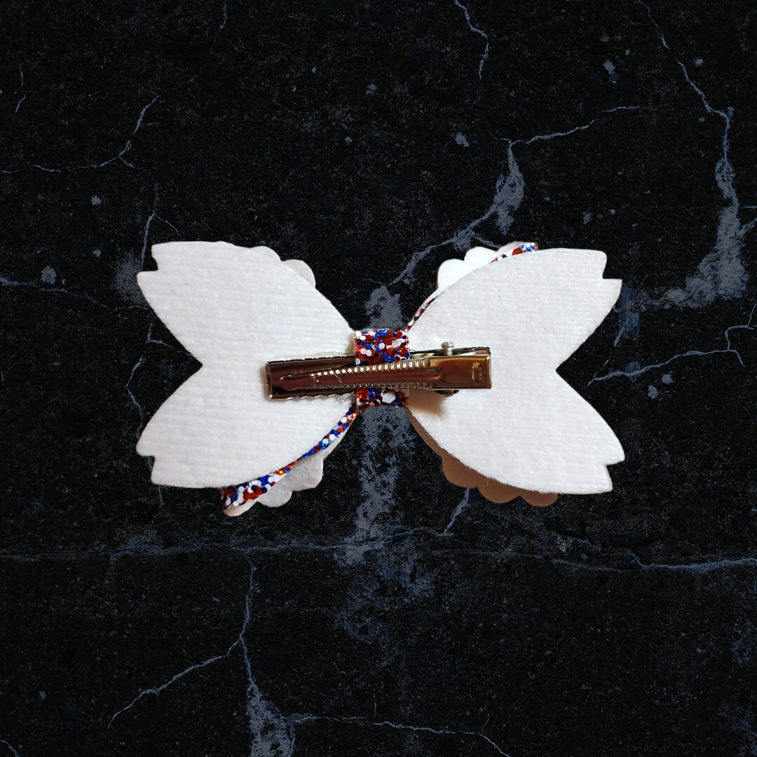 Bailey Bow with Red, White, & Blue Chunky Glitter