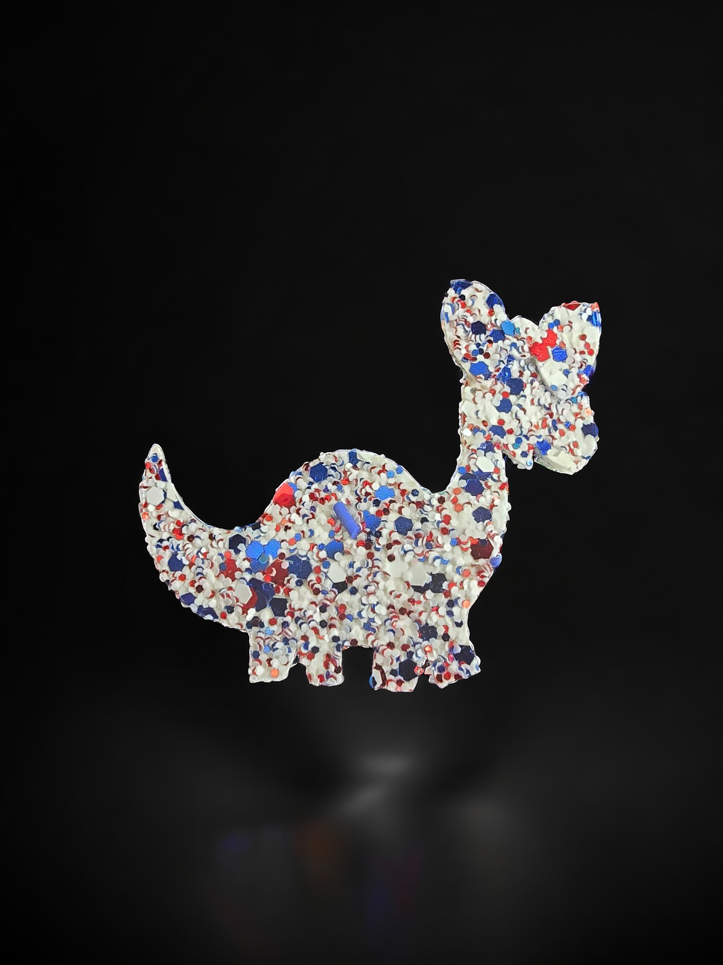 Patriotic Glitter Dinosaur Bow