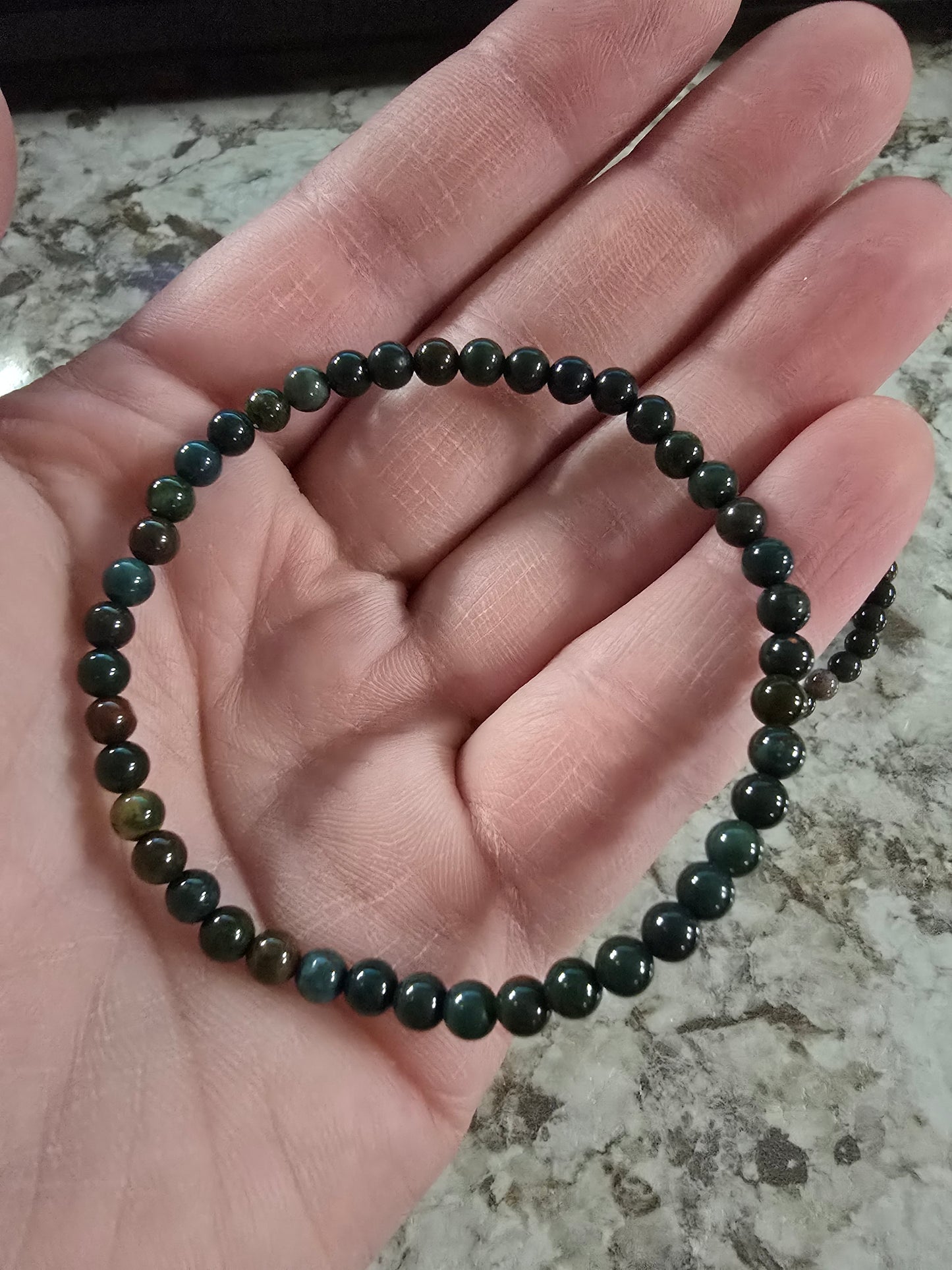 Moss Agate Bracelet 4mm