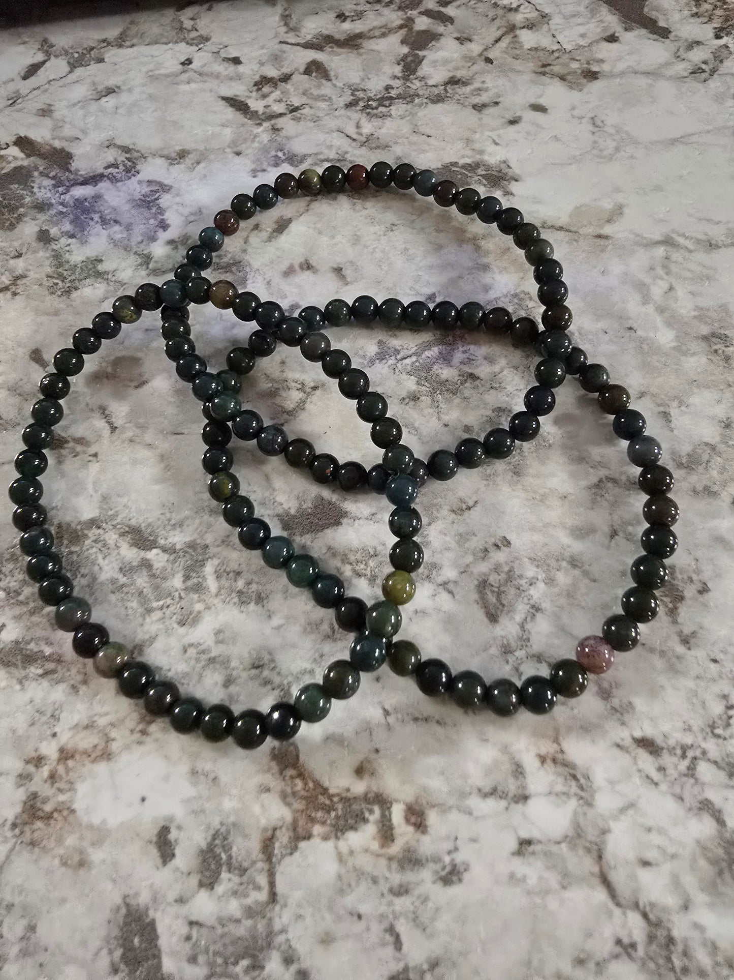 Moss Agate Bracelet 4mm