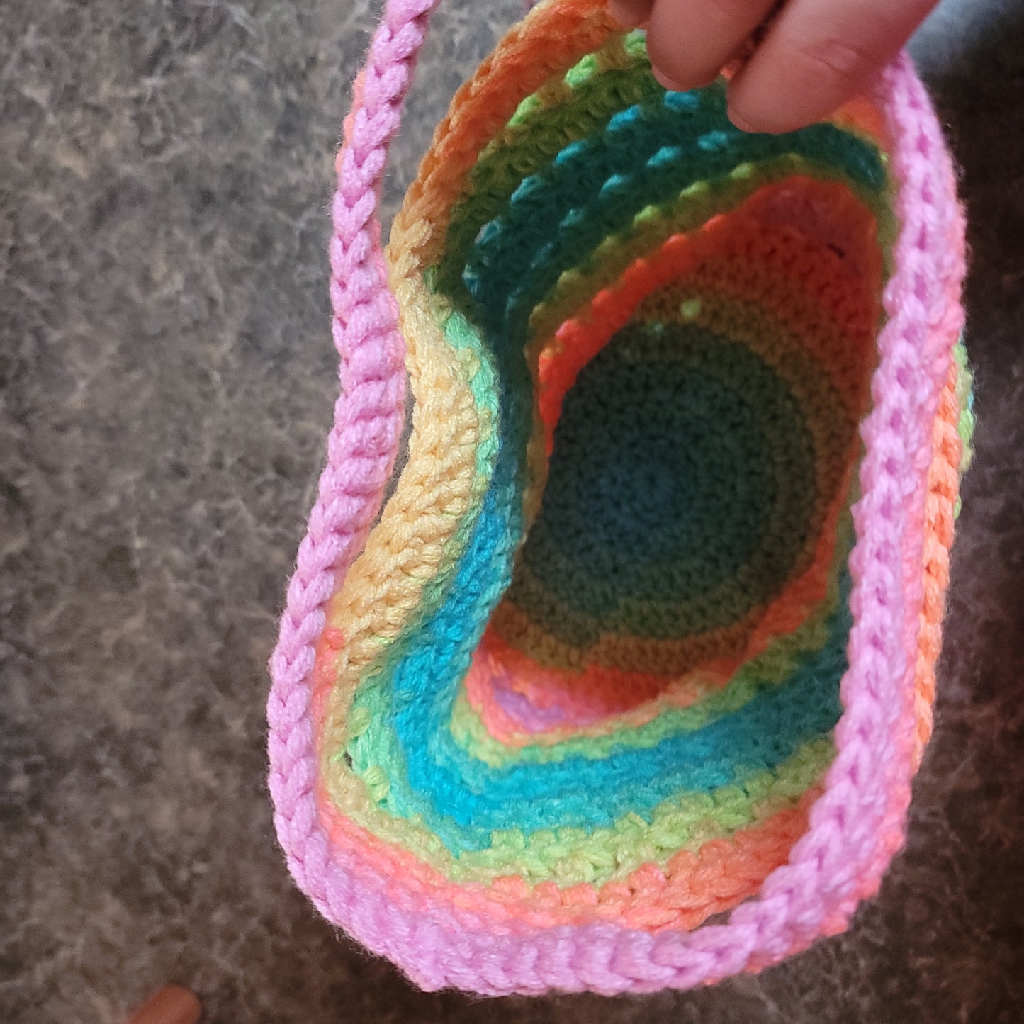 Double the Love Rainbow Crochet Tote Bag