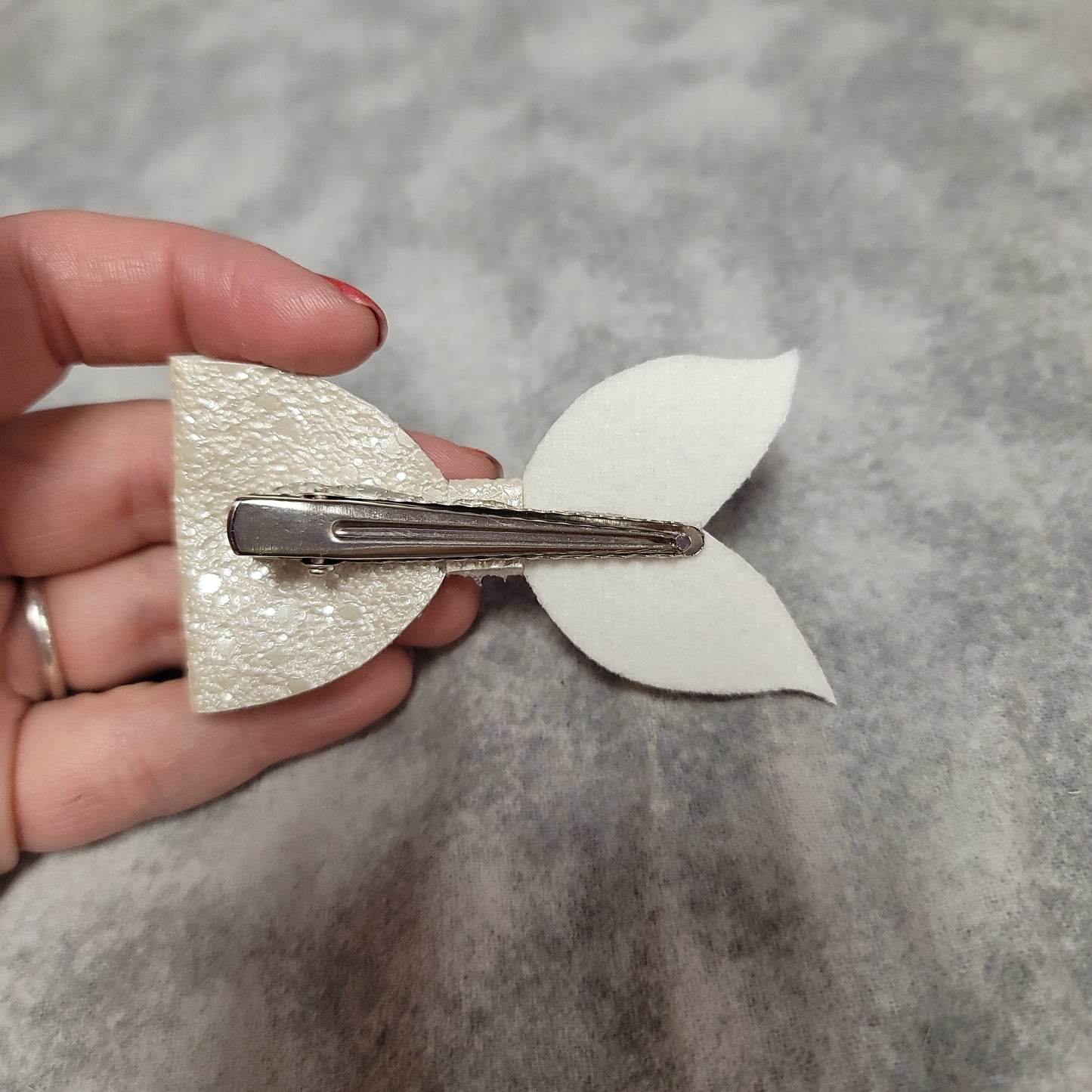 Ivory Pearl Mermaid Tail Bow
