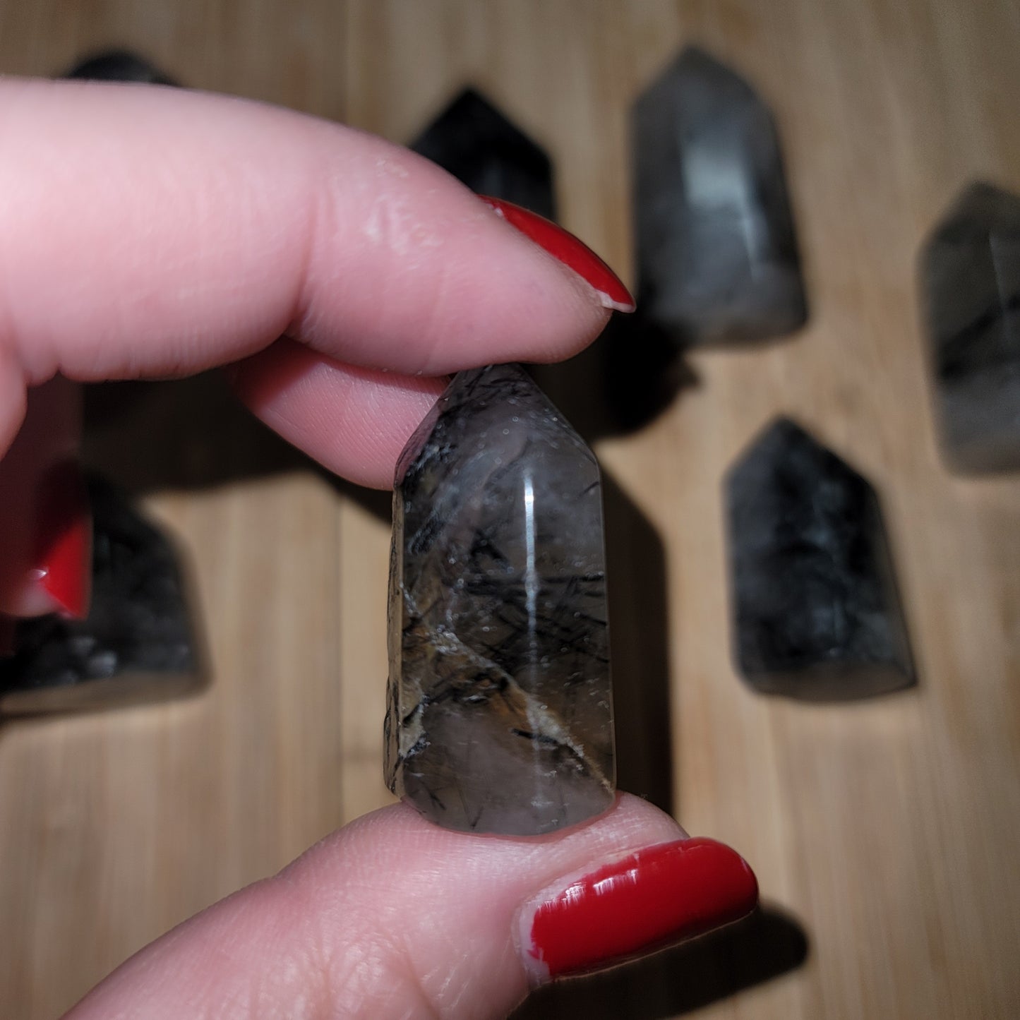 Black Tourmilated Quartz Mini Point