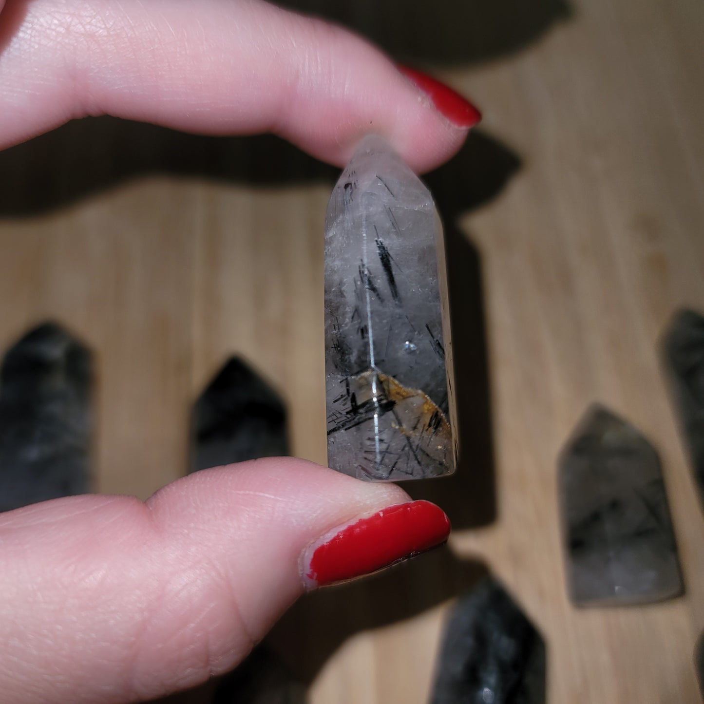 Black Tourmilated Quartz Mini Point