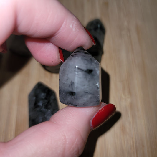 Black Tourmilated Quartz Mini Point