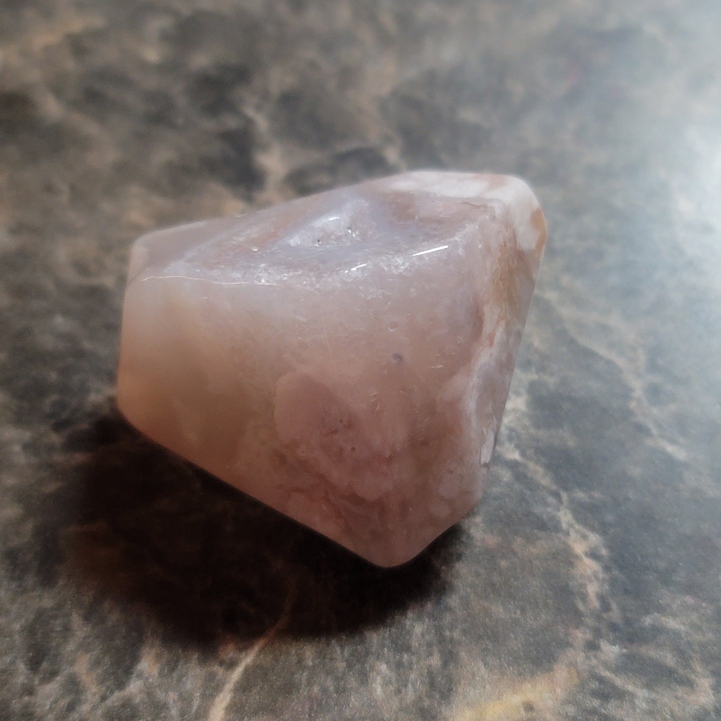 Small Flower Agate Freeform with Pink Amethyst Druzy
