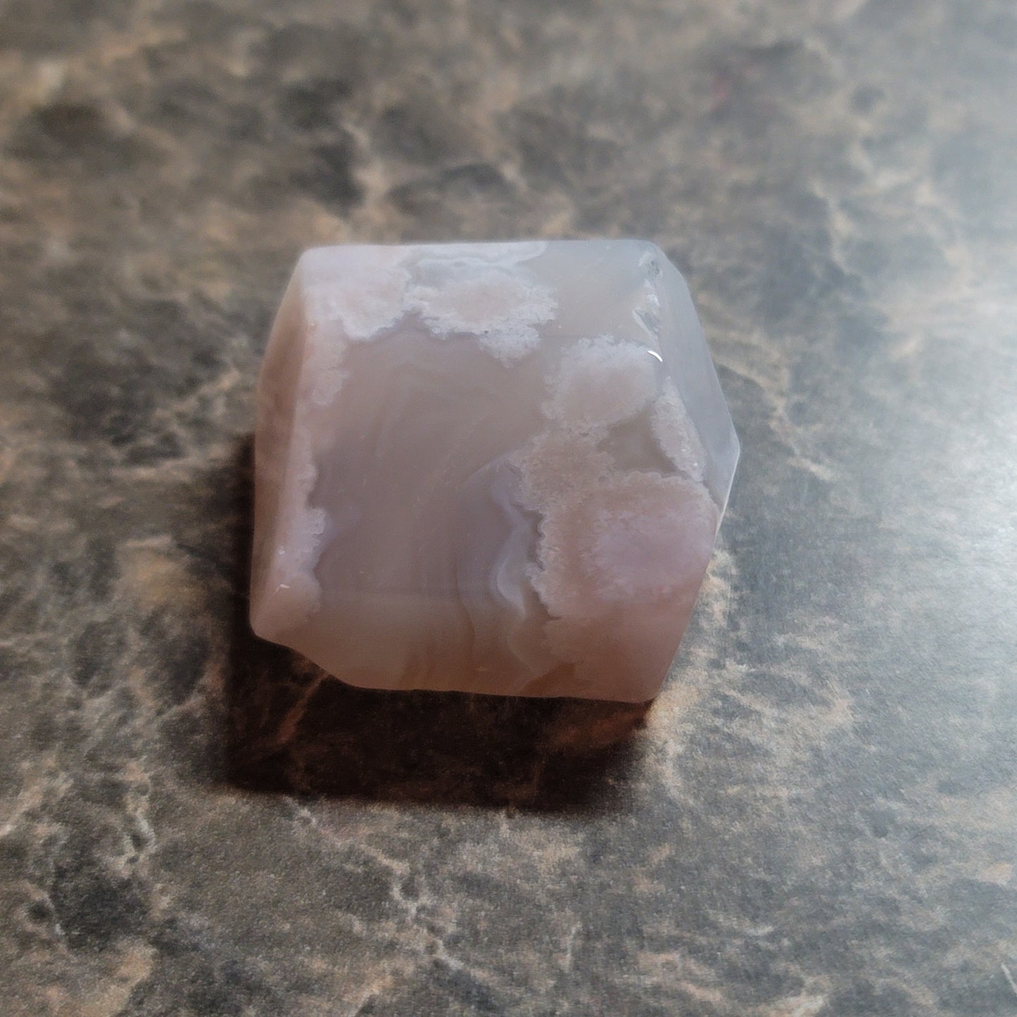 Small Flower Agate Freeform with Pink Amethyst Druzy
