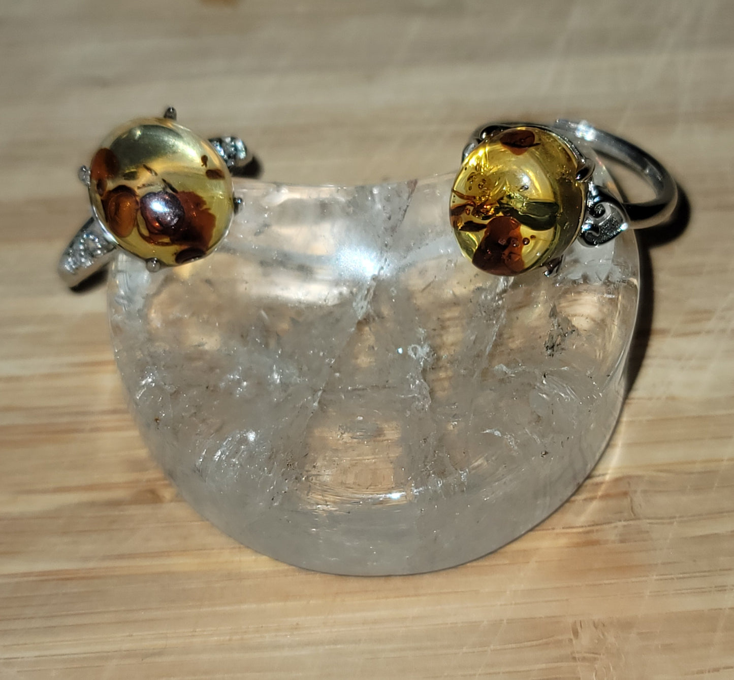 Flower Amber Ring