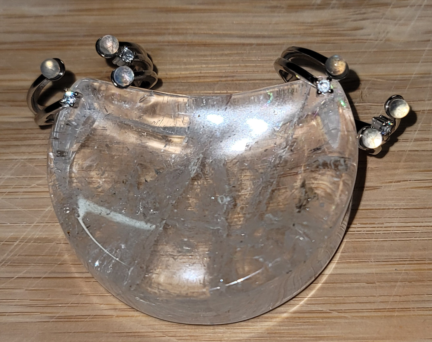 Labradorite & Cubic Zirconia Ring