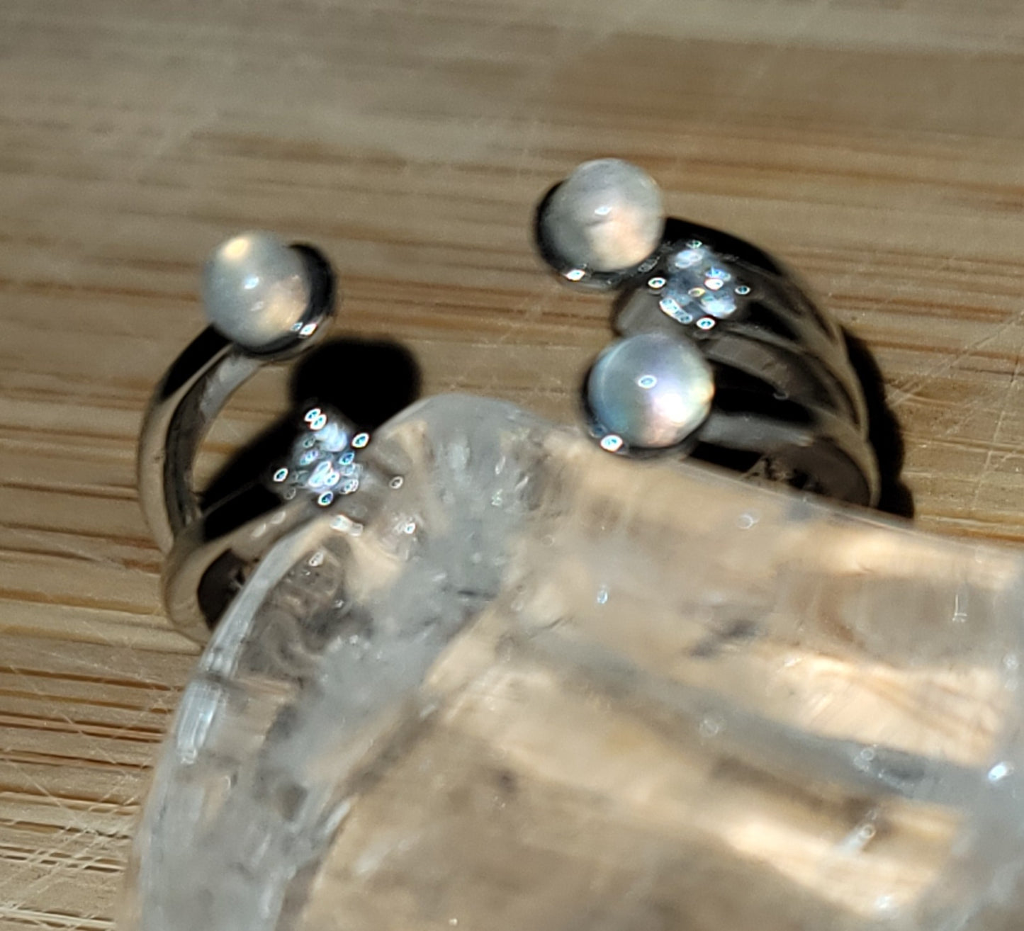 Labradorite & Cubic Zirconia Ring