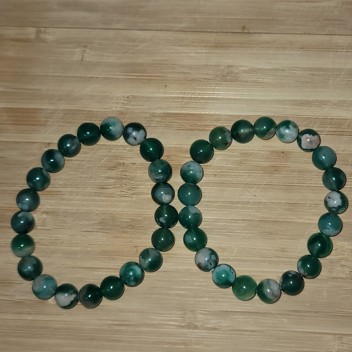 Green Flower Agate Bracelet