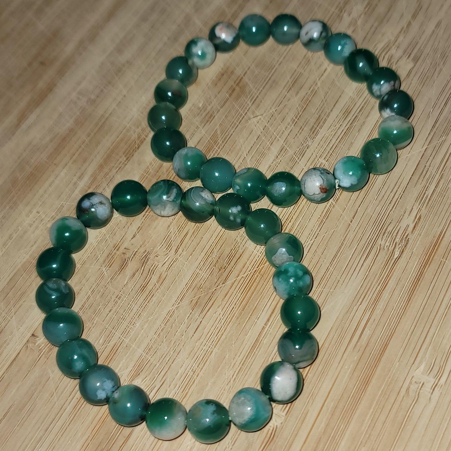 Green Flower Agate Bracelet