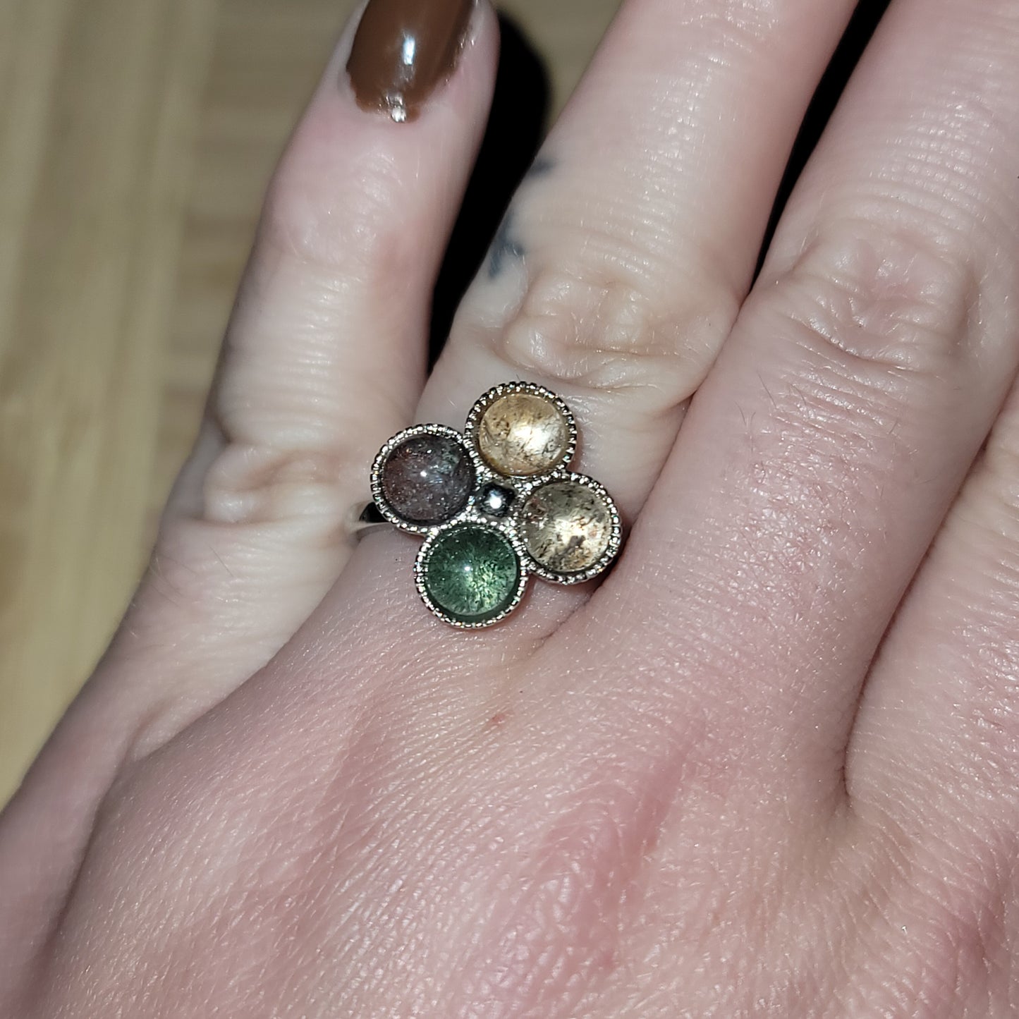 Garden Quartz Quad Stone Ring