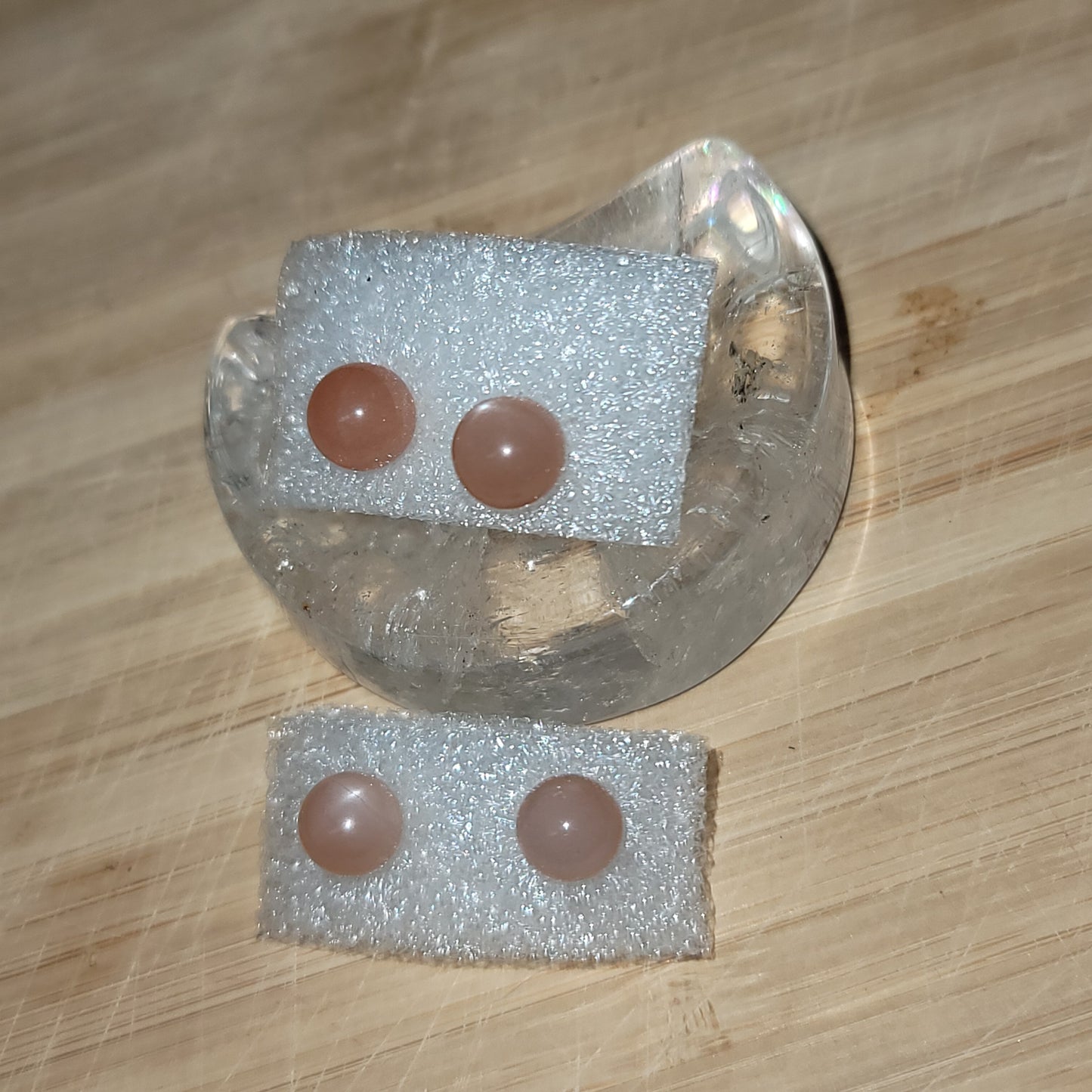 Peach Moonstone Earrings