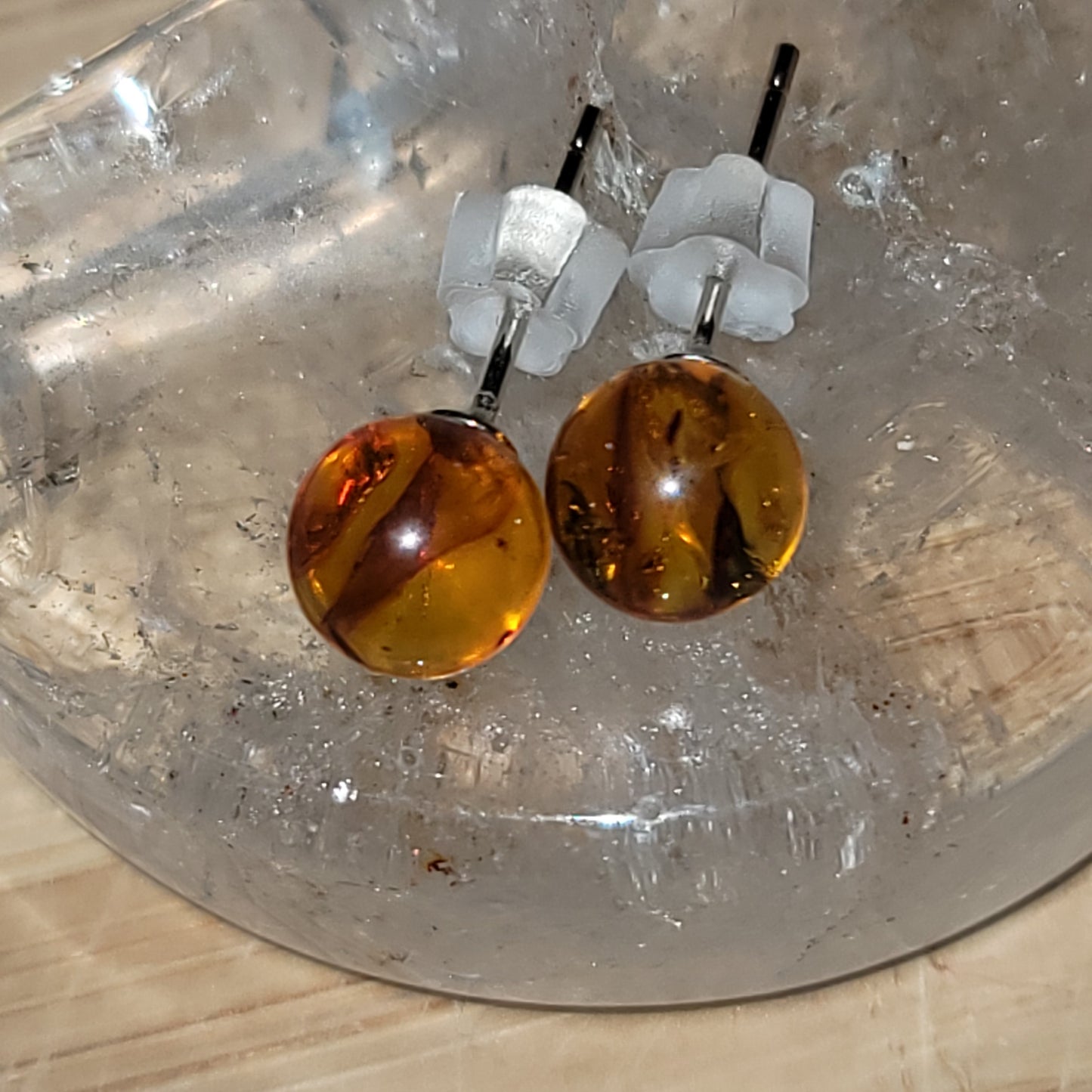 Flower Amber Earrings