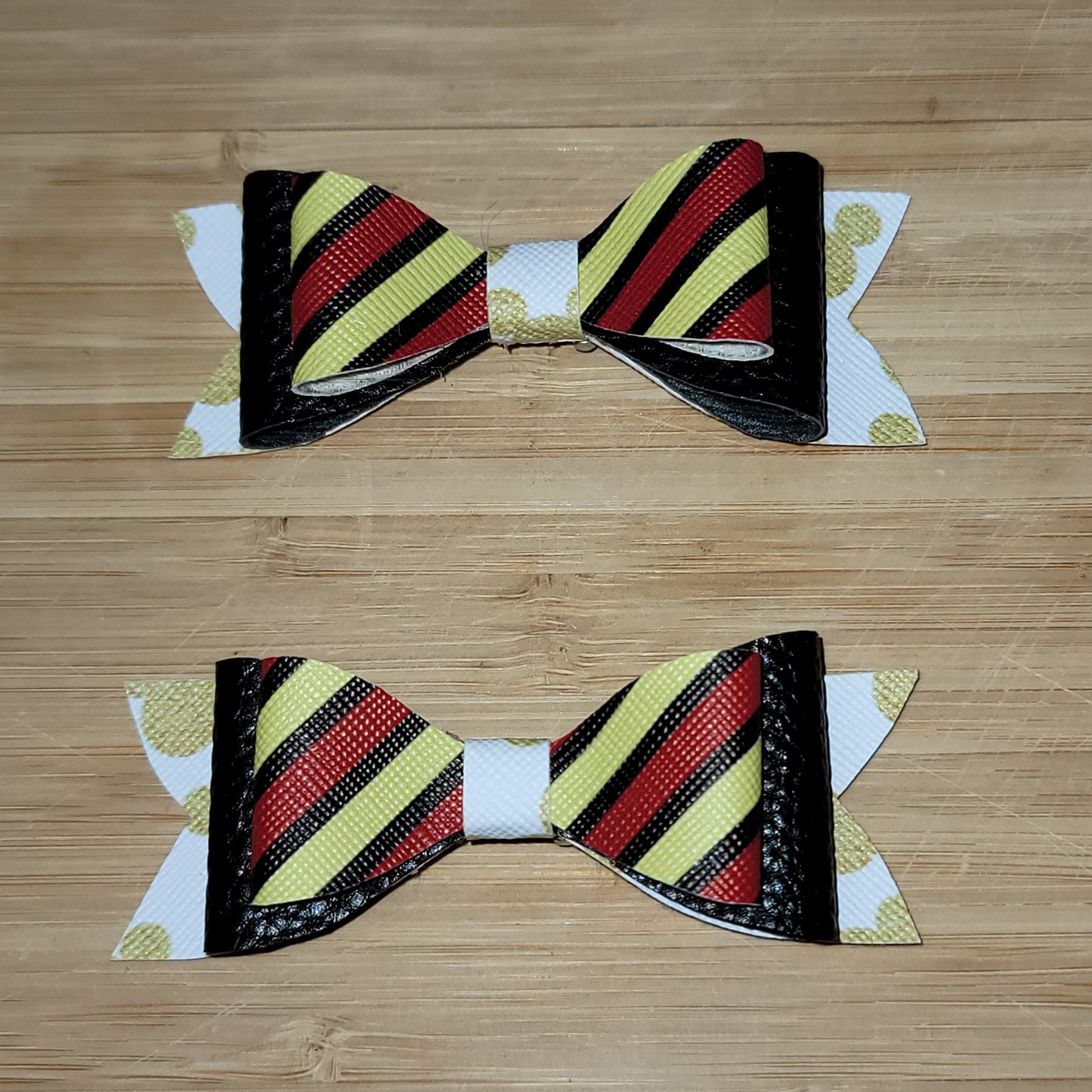 Stripes, Black & Gold Mickey Mouse Small Bow Set