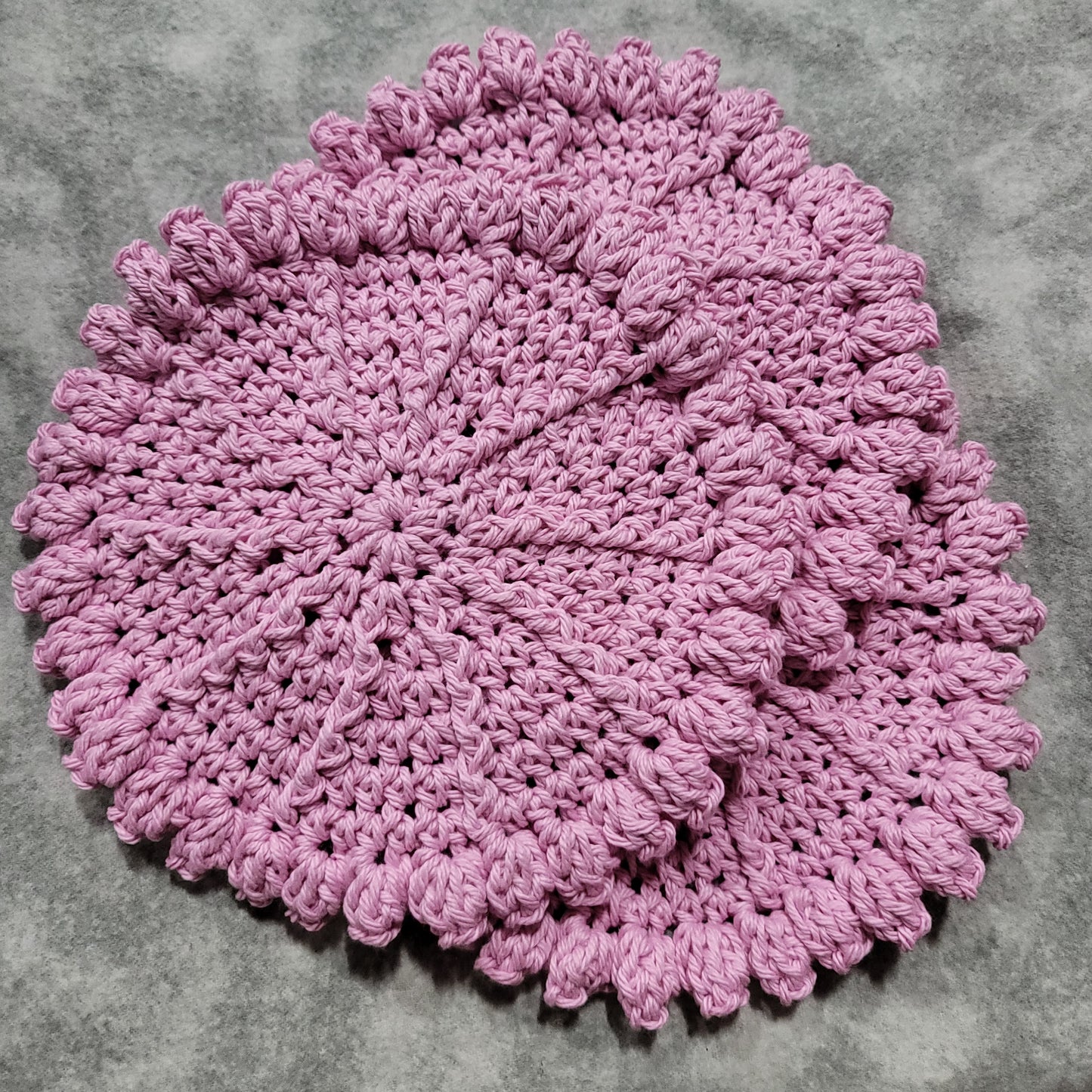 Pink Round Dishcloth