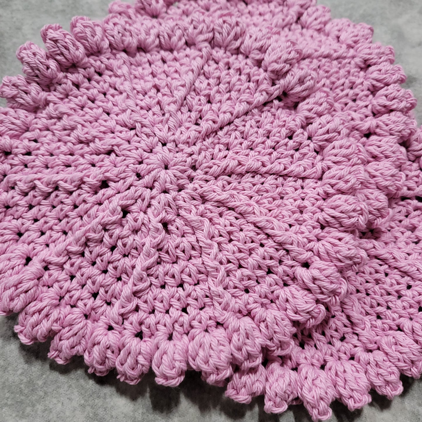 Pink Round Dishcloth